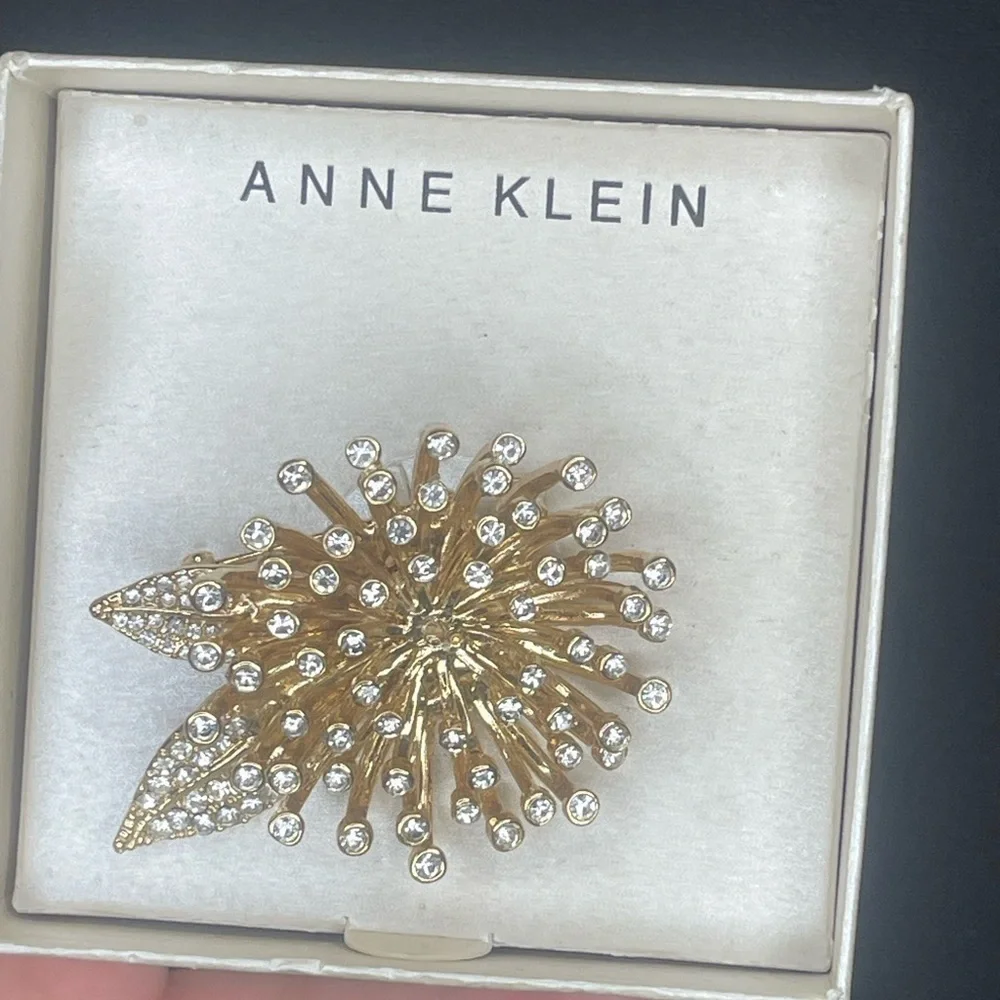 Anne Klein Gold and Silver Floral Brooch